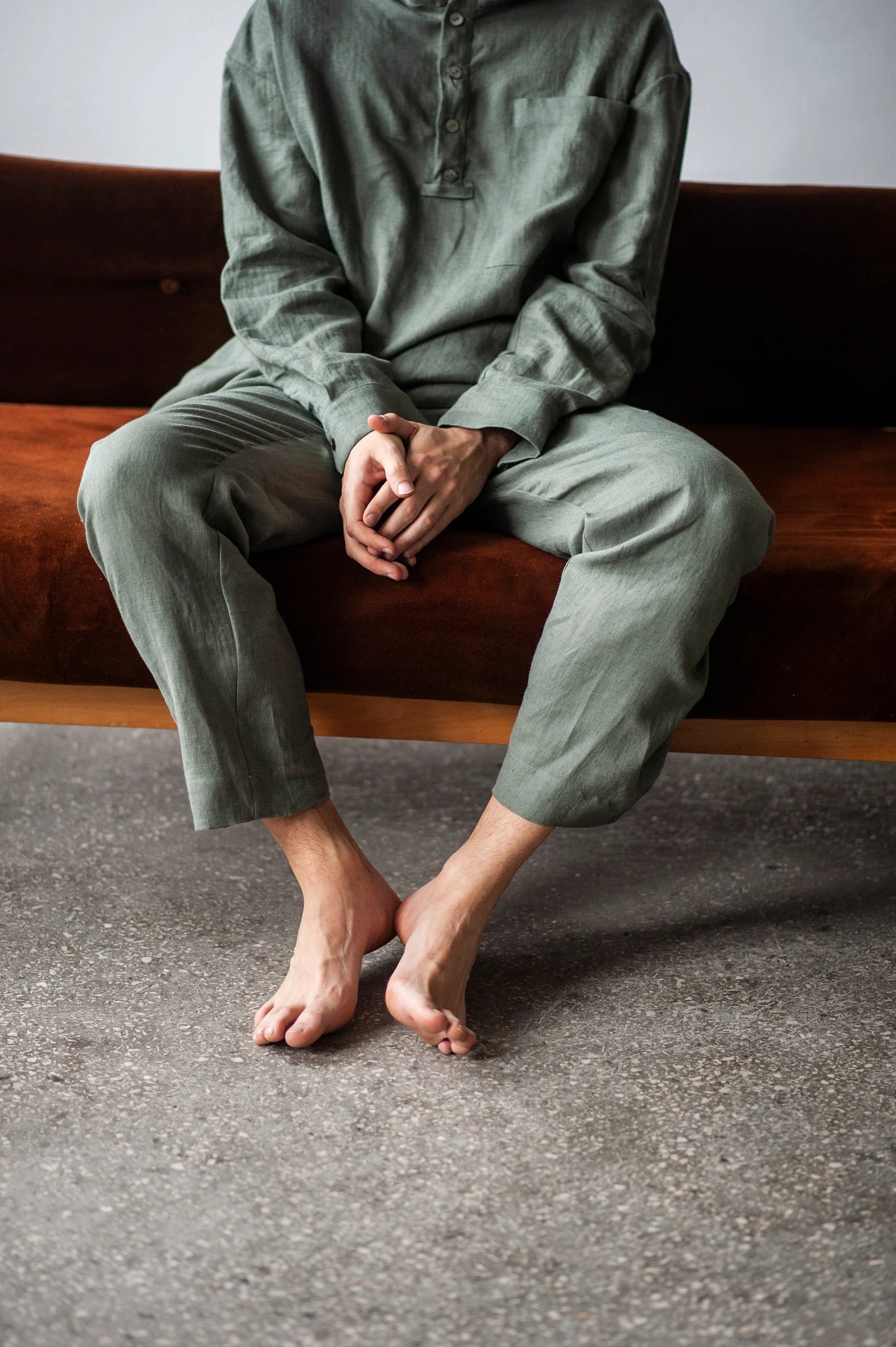 Men's Beach Pants , Summer Yoga Trousers, Lightweight Linen Drawstring Pants
